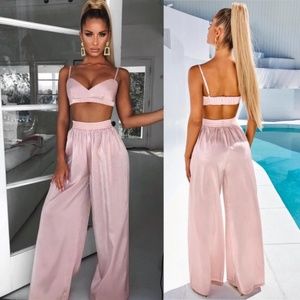 Baby Boo Aurora Baby Pink / High Rise Wide Pants